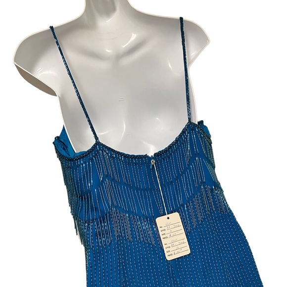 Vintage NWT Alyce Designs Blue Beaded Dress - Picture 8 of 16